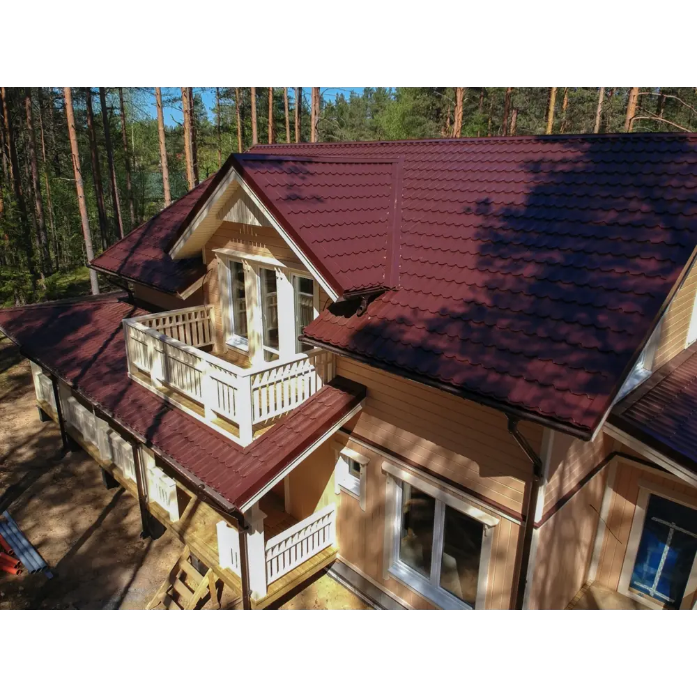 Металлочерепица 0.5 мм 2200x1180 мм RAL 8017 коричневый Santreyd STLM-2040794 - Вид №3