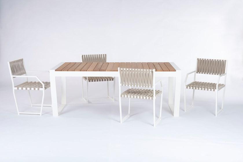 Lgtek Прямоугольный стол из алюминия и тика Oscar sun-id-1484516 - Вид №1