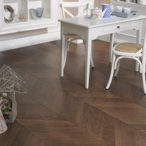 Паркет Ёлка Coswick Молочный Шоколад Дуб Натур (Гладкая) 320х82,55 мм 11283217 - Вид №5