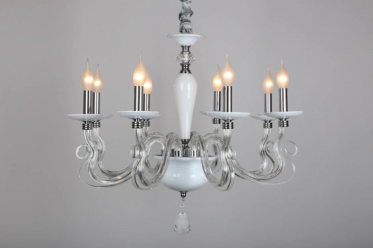 Подвесная люстра Omnilux OML-79303-08 OMNILUX ДИЗАЙНЕРСКИЕ 186453 Белый  - Вид №3