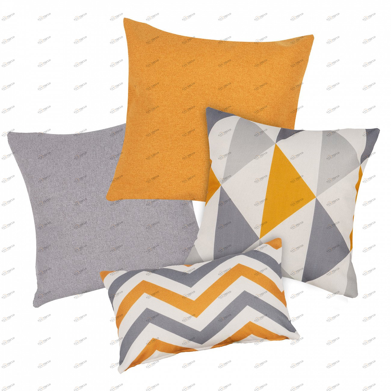 Комплект чехлов для подушек LINE OTTO/RIKKO ARBEN DECOR MAGIC ОРНАМЕНТ 321823 Желтый;серый 