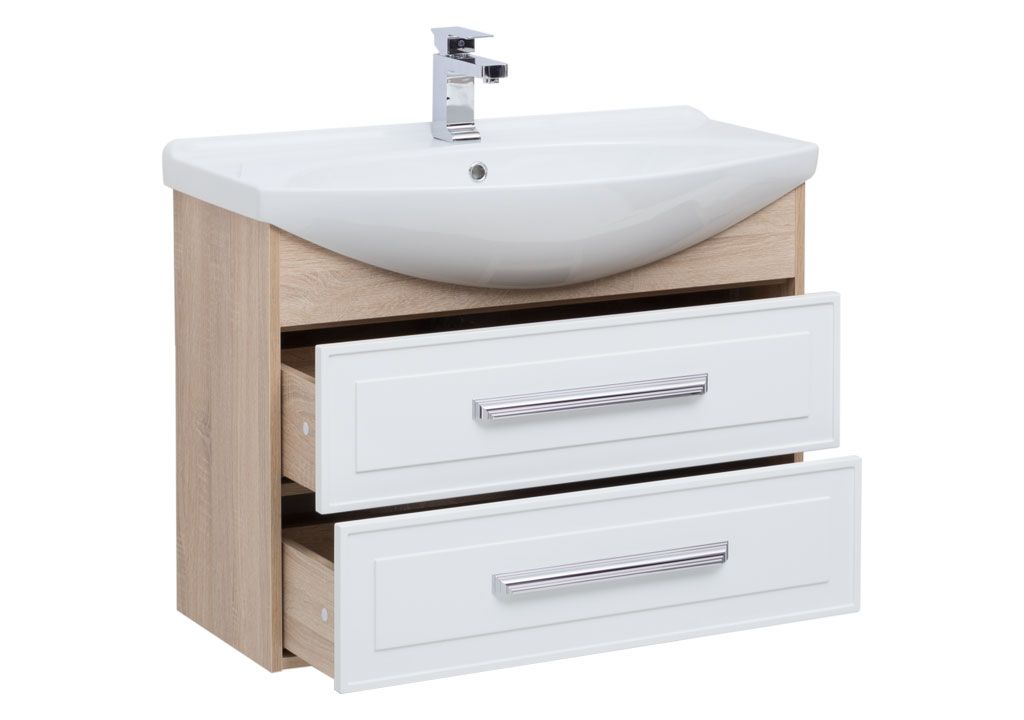 Тумба с раковиной Aquanet Остин 85 дуб сонома/белый 0020172400175448 - Вид №1
