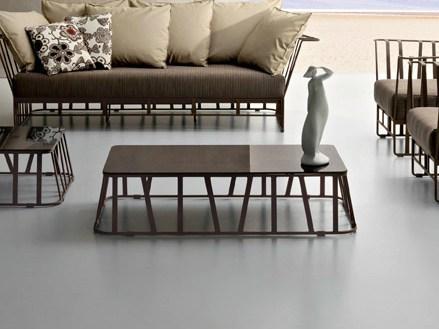 Roberti Низкий прямоугольный садовый стол из алюминия и стекла Hamptons graphics sun-id-1483488 - Вид №1