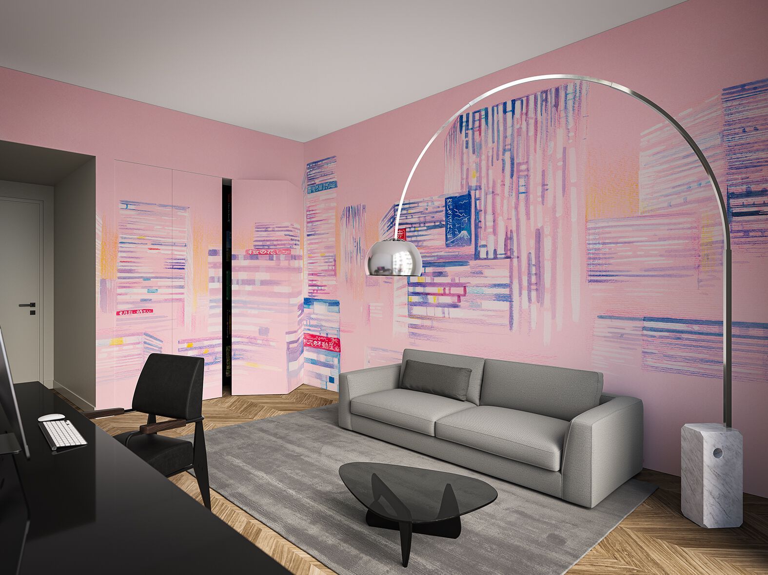 Carta da parati PVC free, eco-friendly, lavabile WallPepper PINK SKY ARCH-00086392