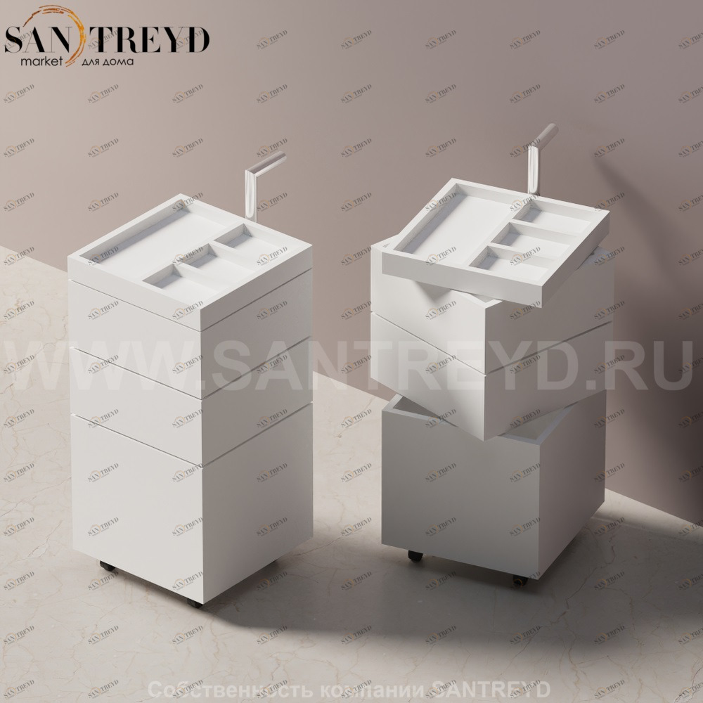 O.J.C. Тумба на роликах белая ACOM0500NZ Agape 