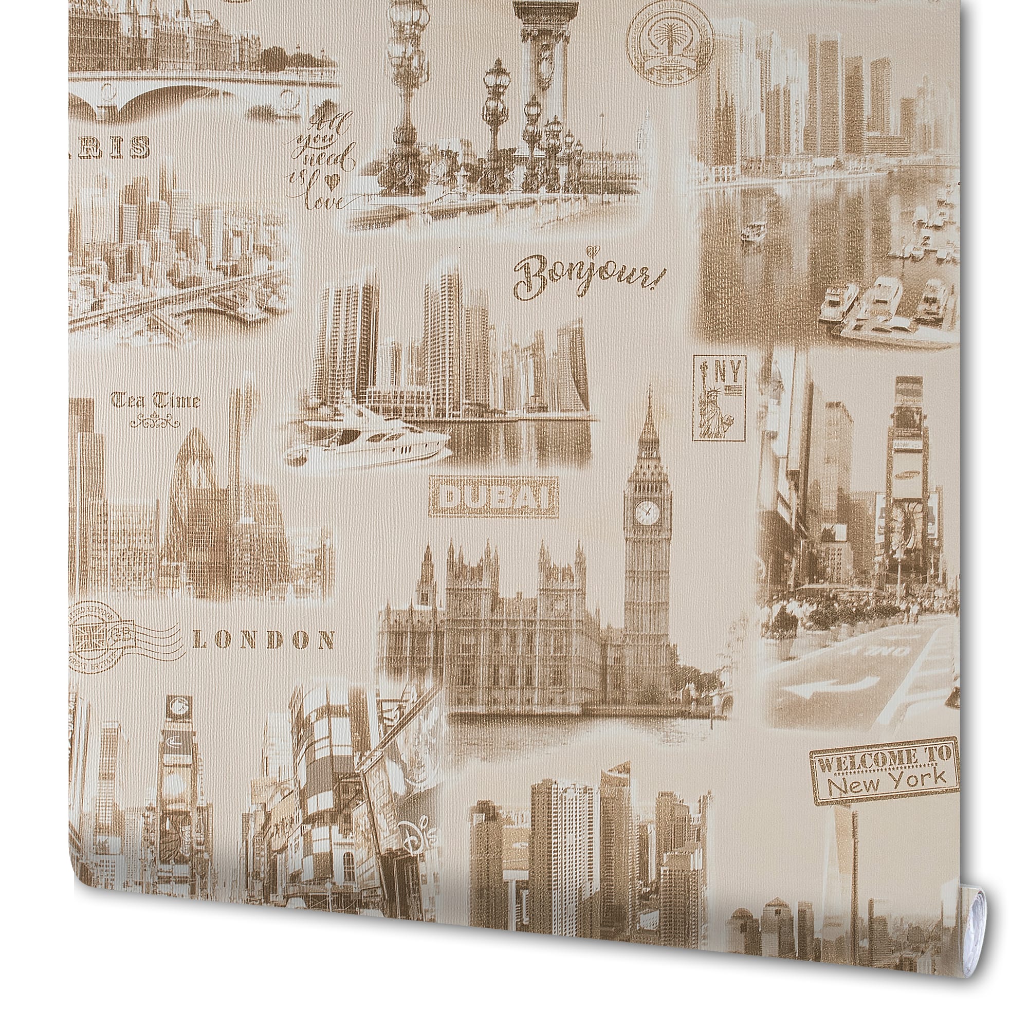 82938321 Обои бумажные бежевые 0.53 м 4713 Сити Santreyd