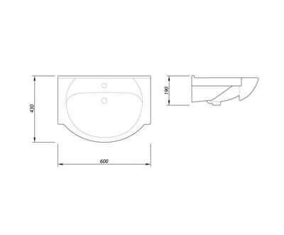 1015143 Подвесная раковина настенная овальная Лобненский Стройфарфор  белая  - Вид №1