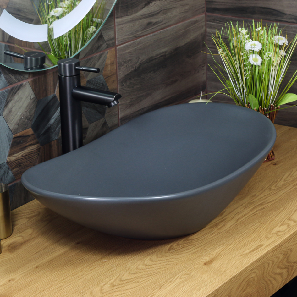 Накладная раковина melana mln-320354mdg матовая темно серая 320354MDG-805