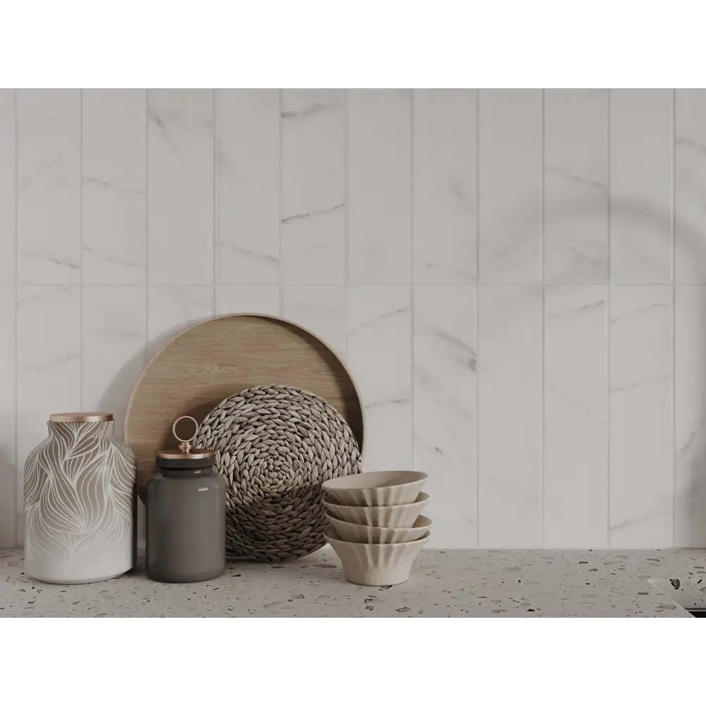 Плитка настенная KREAFORTA Cascada Рельеф 29.8x59.8 см 1.425 м² глянцевая цвет белый STLM-2092114 - Вид №12