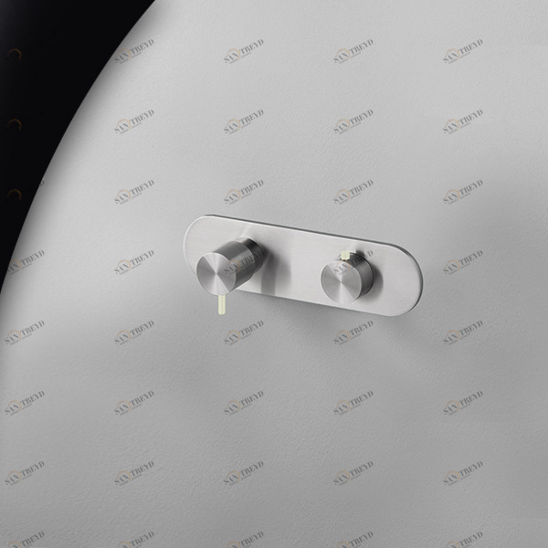 Термостат для душа матовая сталь с серой ручкой Toki Radomonte TKI53SCIL29