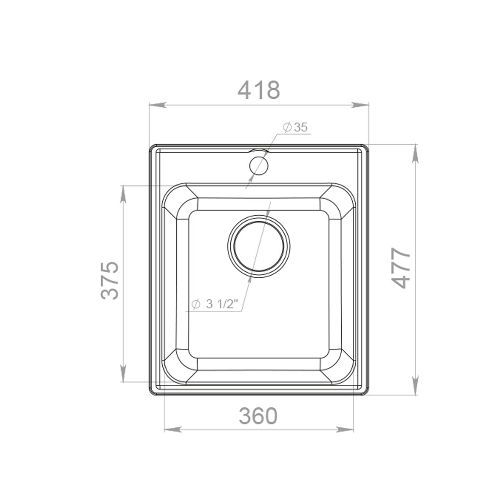 RQ21 бежевый Мойка кухонная прямоугольная Raiber  - Вид №1