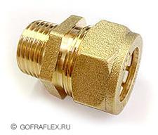 Муфта труба-наружная резьба (папа) 15мм *1/2 дюйма Flexible hose Россия