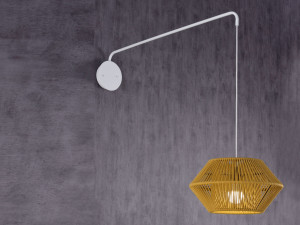 Регулируемая веревочная и металлическая настенная лампа