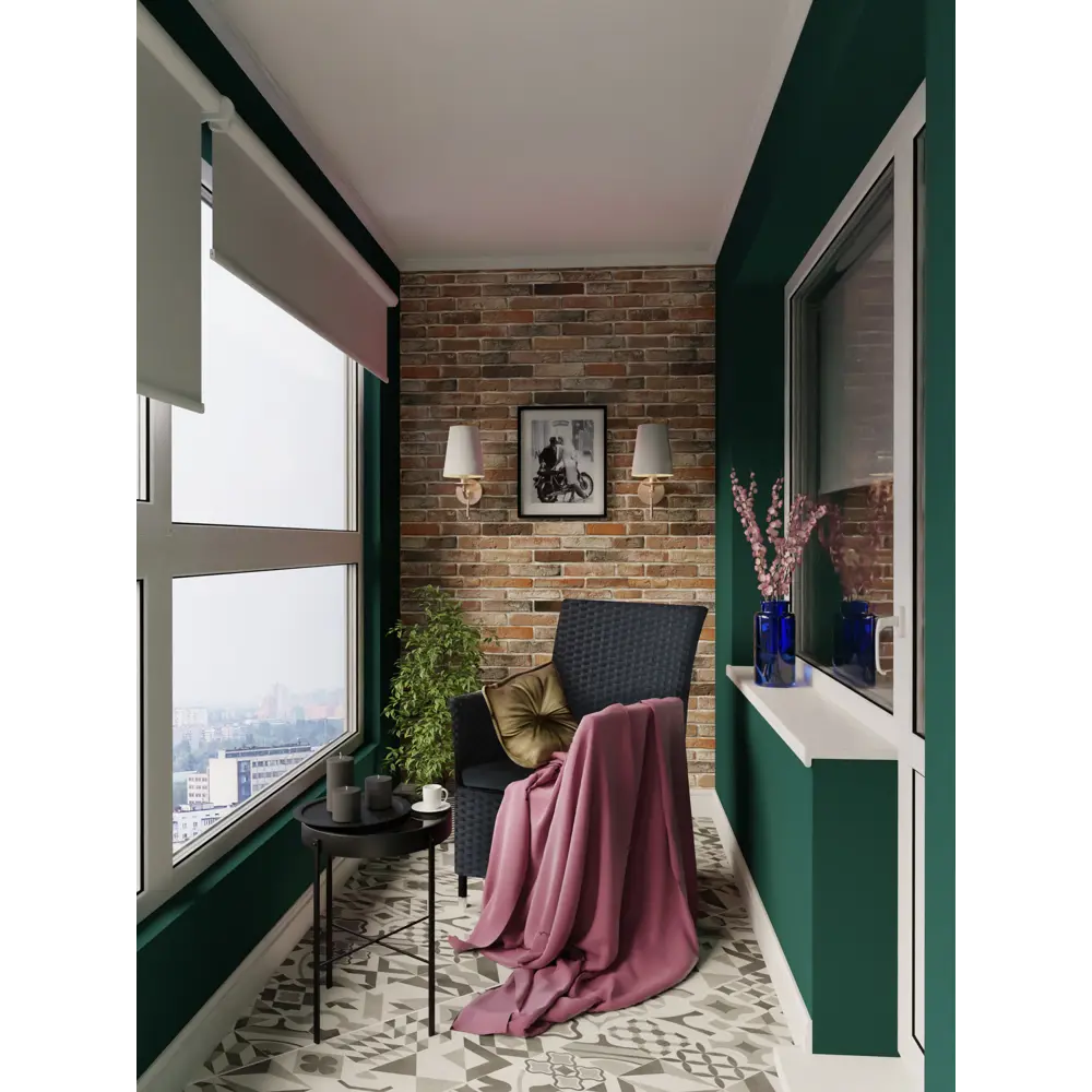 Подушка с пуговицей Бархат 43x43 см цвет зеленый LINEN WAY STLM-2119626 - Вид №9