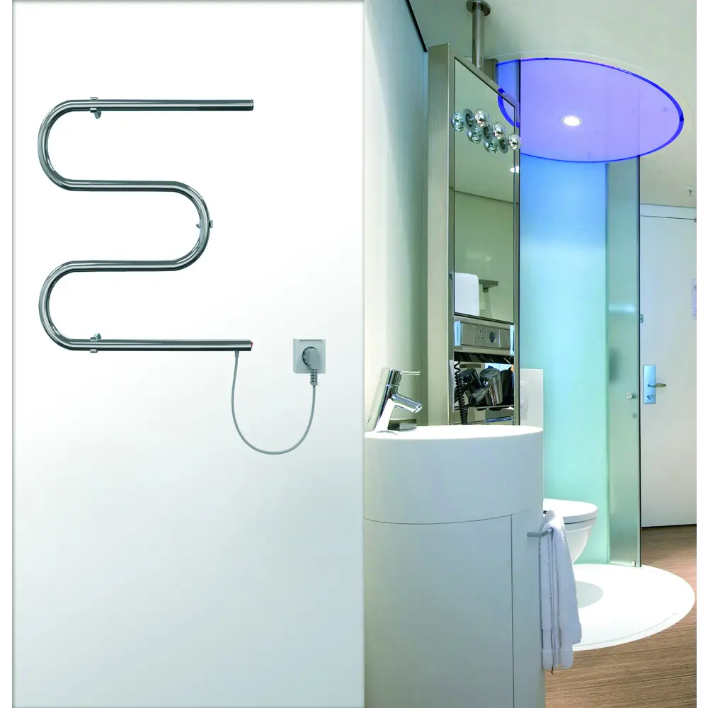 Полотенцесушитель электрический Арго М-Э 50-40 400x500 мм 30 Вт M-образный цвет хром STLM-2065209 - Вид №1