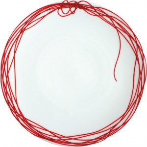 10640783 Taitu Тарелка обеденная Taitu "Красная нить" 27см Фарфор костяной