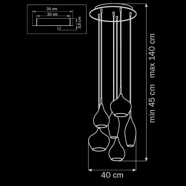 Подвесная люстра Lightstar Pentola 803067 LIGHTSTAR ДИЗАЙНЕРСКИЕ, PENTOLA 057567 Серый  - Вид №1