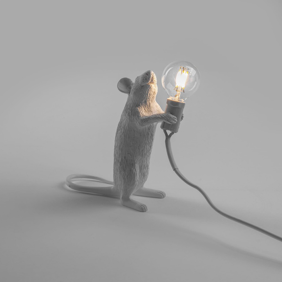 Светильник настольный Mouse Lamp Standing, белый Seletti 14884 - Вид №4