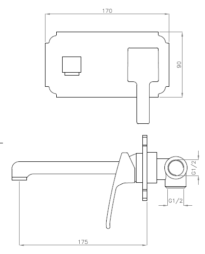 Встраиваемый смеситель на раковину Cezares LEGEND-BLS2-02 - Вид №1