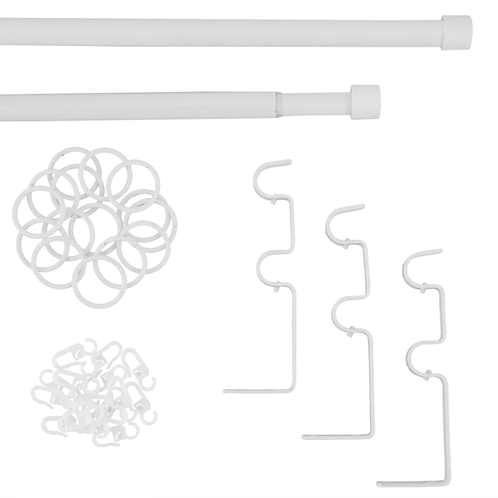Карниз двухрядный раздвижной 160-320 см металл цвет белый ORBIS STLM-2008590 - Вид №1
