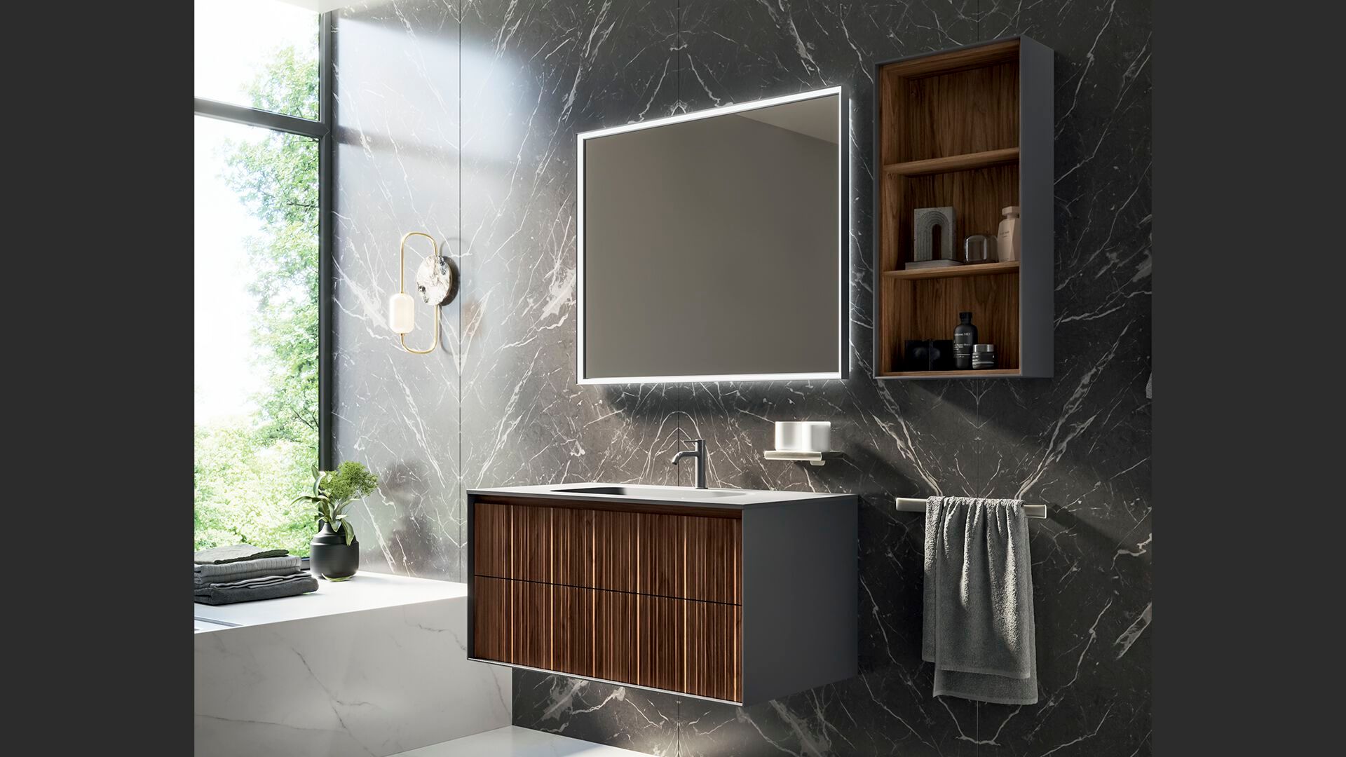 Зеркало со встроенным освещением для ванной комнаты INDA® PIRANO + ARCH-00100076 - Вид №11