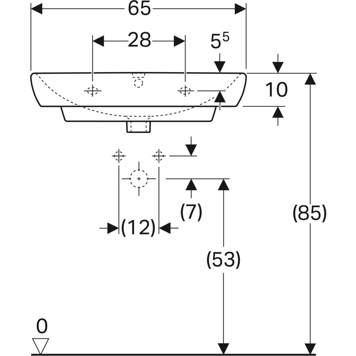 Стеклянная раковина с переливом Geberit площадь Сельнова ARCH-00046983 - Вид №6