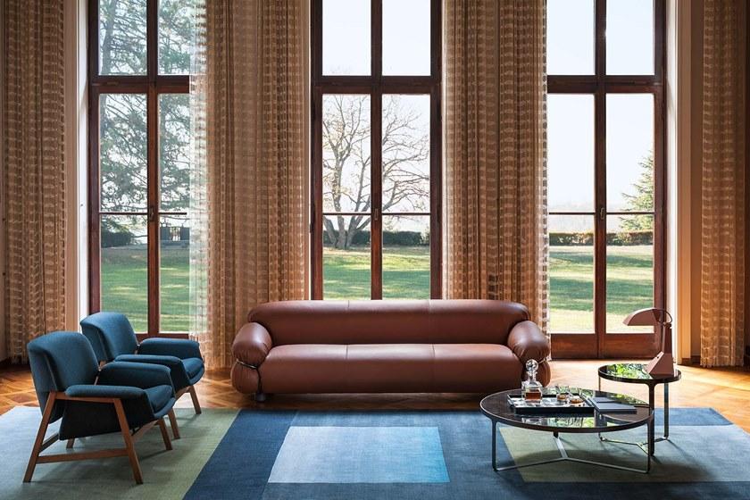 Tacchini 3-х местный кожаный диван Sesann sun-id-1495839 - Вид №1