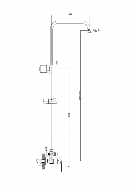 Душевая стойка Rush ST4235-10 хром 1152113 - Вид №1