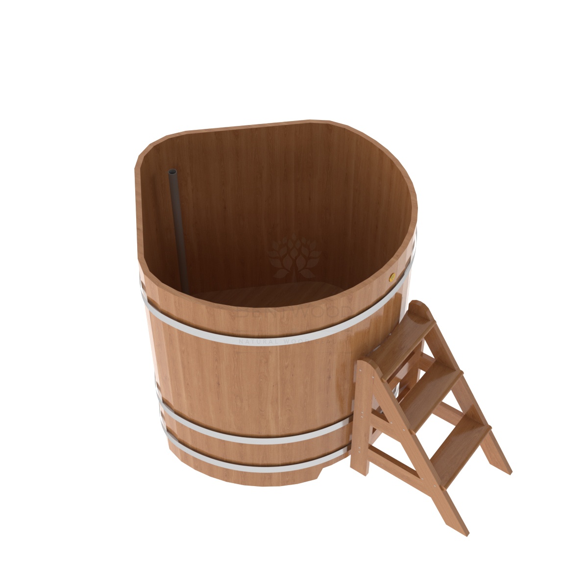 1357 Купель угловая из дуба 1,19х1,19х1,2 натуральная Alyarus  - Вид №1