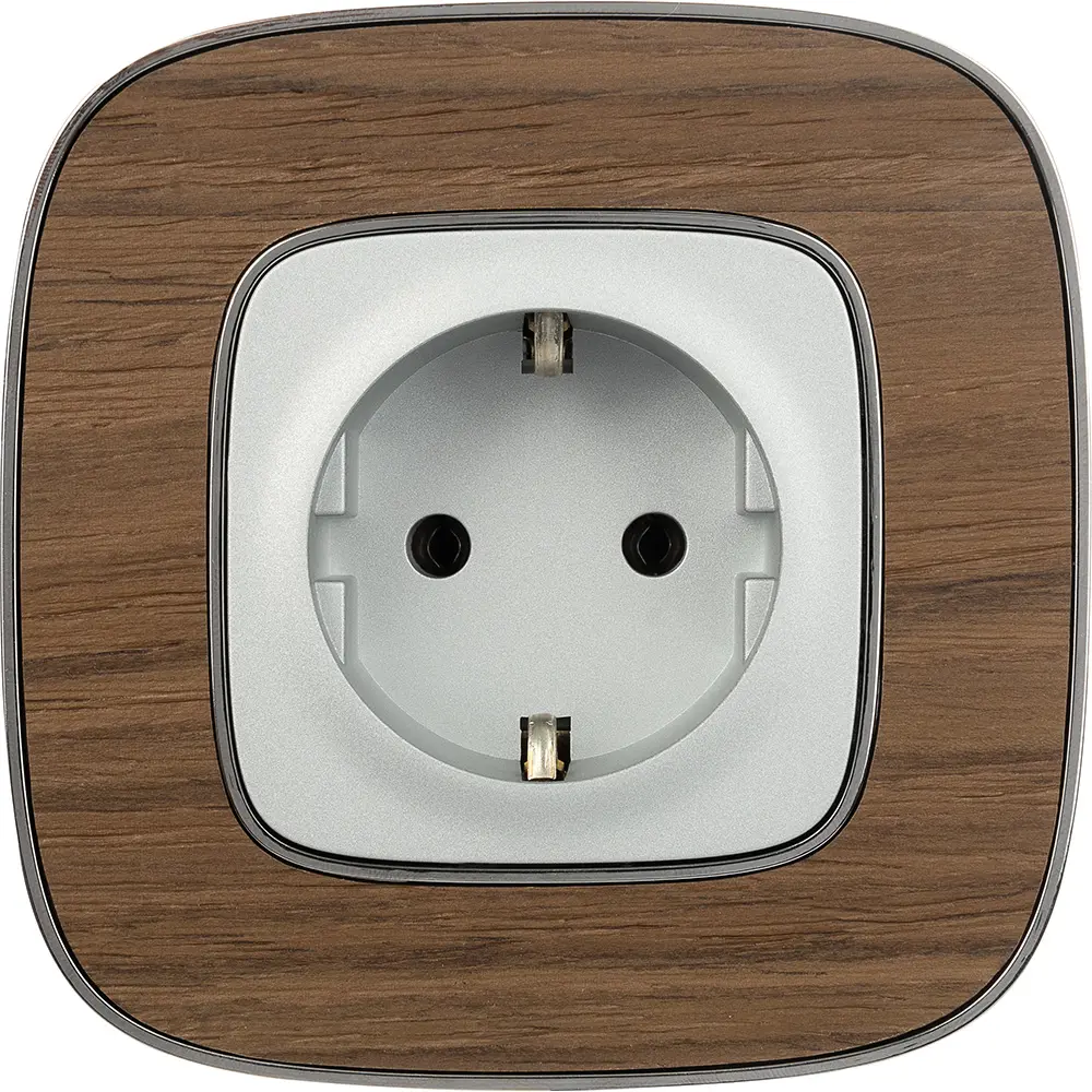 Розетка Legrand VLN-A 2 контакта с заземлением цвет алюминий Valena Allure STLM-2055824 - Вид №4