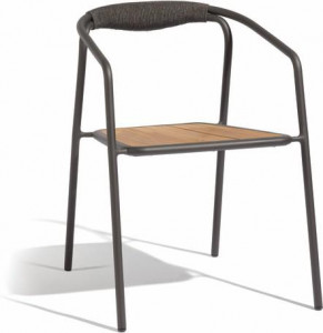 Стул лава веревка 4,5мм антрацит + teak Manutti Duo