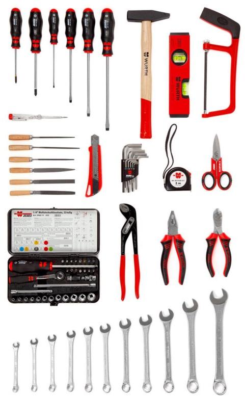 Würth Набор инструментов в кейсе из полиэтилена и алюминия 76 шт. Kit utensili vari 096593107 - Вид №1