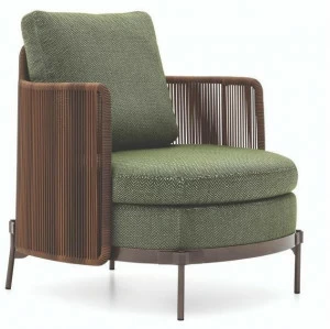 Minotti Садовое кресло из ткани с подлокотниками Tape cord outdoor