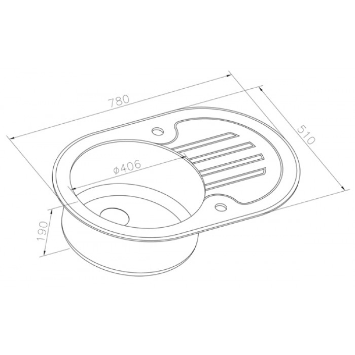 Zorg GL 7851 OV white Мойка кухонная овальная Zorg  - Вид №3