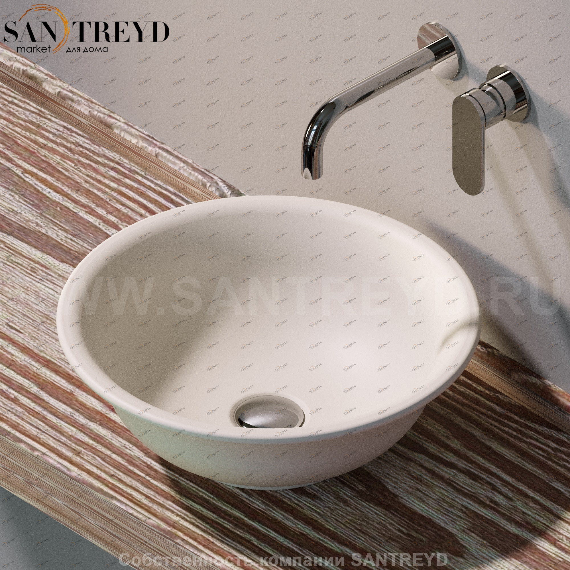 BL42L9003 Накладная раковина на столешницу  круглая Ceramica Flaminia Boll