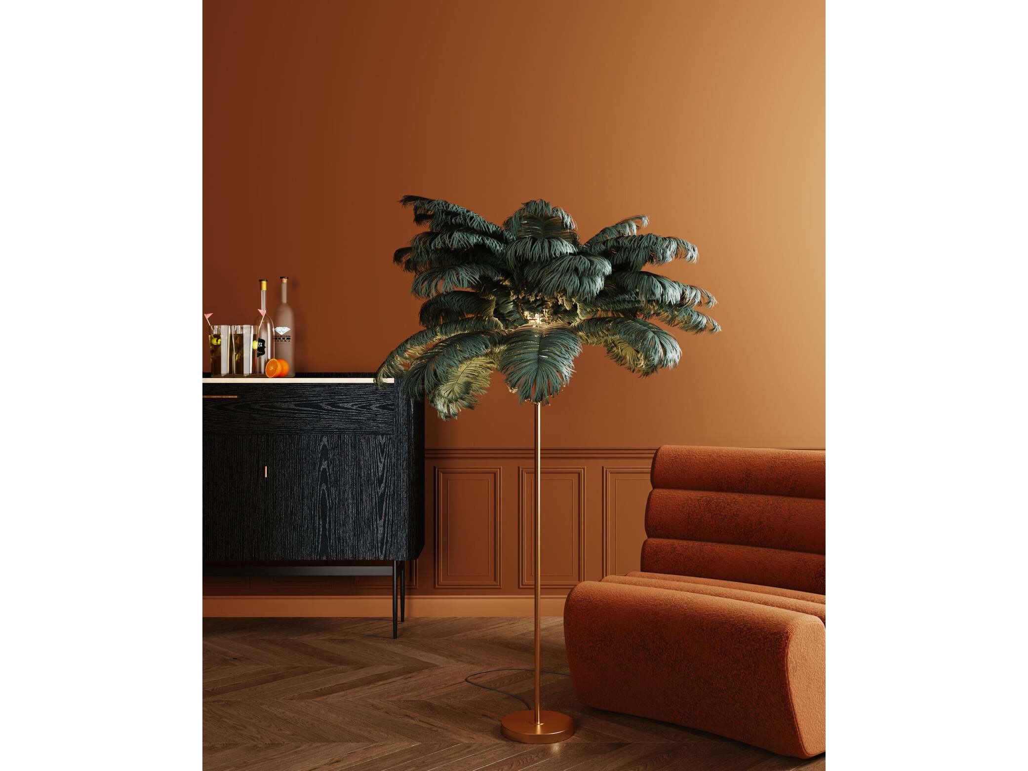 Стальной торшер KARE Design FEATHER PALM ARCH-00060802 - Вид №2