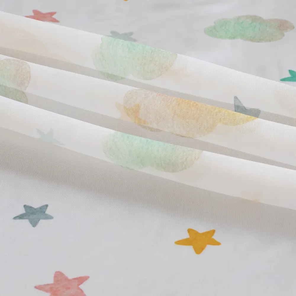 Тюль 1 м/п Тучки со звездами вуаль 300 см цвет бежевый GARDEN STLM-2103251