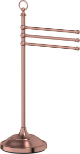 STI 631 Стойка с держателем полотенец поворотным тройным для ванной 80 cm 3SC STILMAR ANTIQUE COPPER