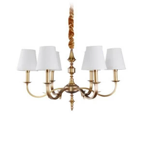 Люстра на 6 ламп 46х72 см белая Delight Collection XD010-6 brass DELIGHT COLLECTION ДИЗАЙНЕРСКИЕ 00-3883134 Белый;золото