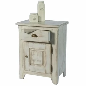 Тумбочка прикроватная белая состаренная Solea VAVI SOLEA 132575 Белый