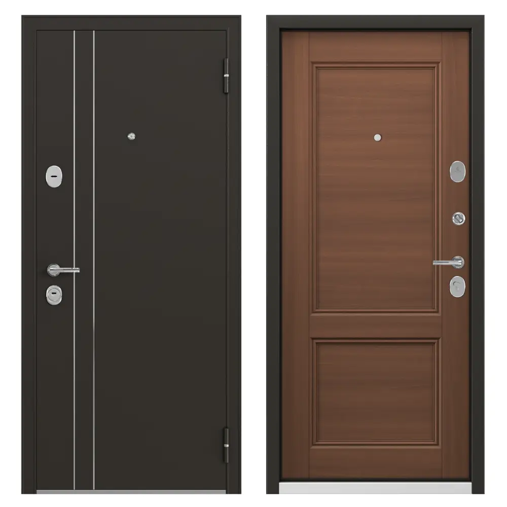 Дверь металлическая Контрол Танганика, 880 мм, левая, цвет орех TOREX STLM-2173405