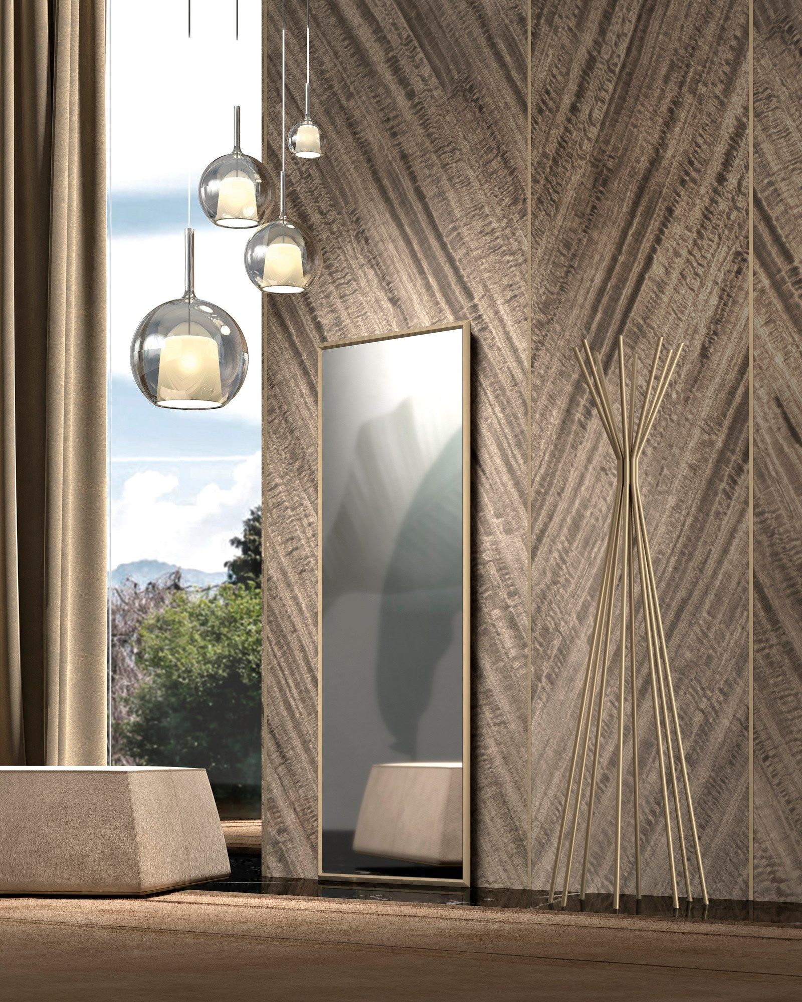 Прямоугольное стальное зеркало с рамой стены F.lli Orsenigo широкий угол ARCH-00096485 - Вид №1