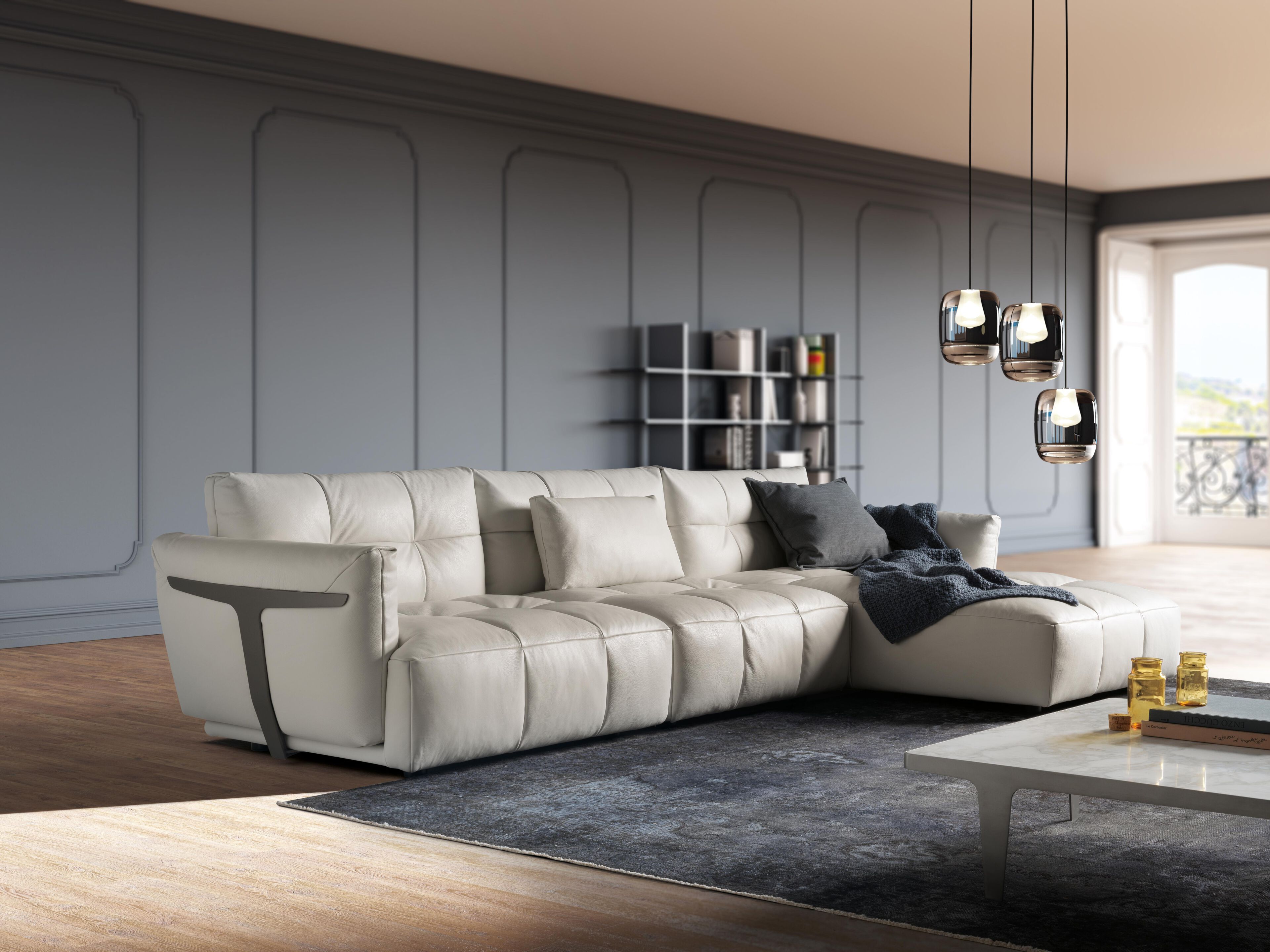 3-местный кожаный диван с полуостровом Natuzzi Italia Герман ARCH-00042837 - Вид №2