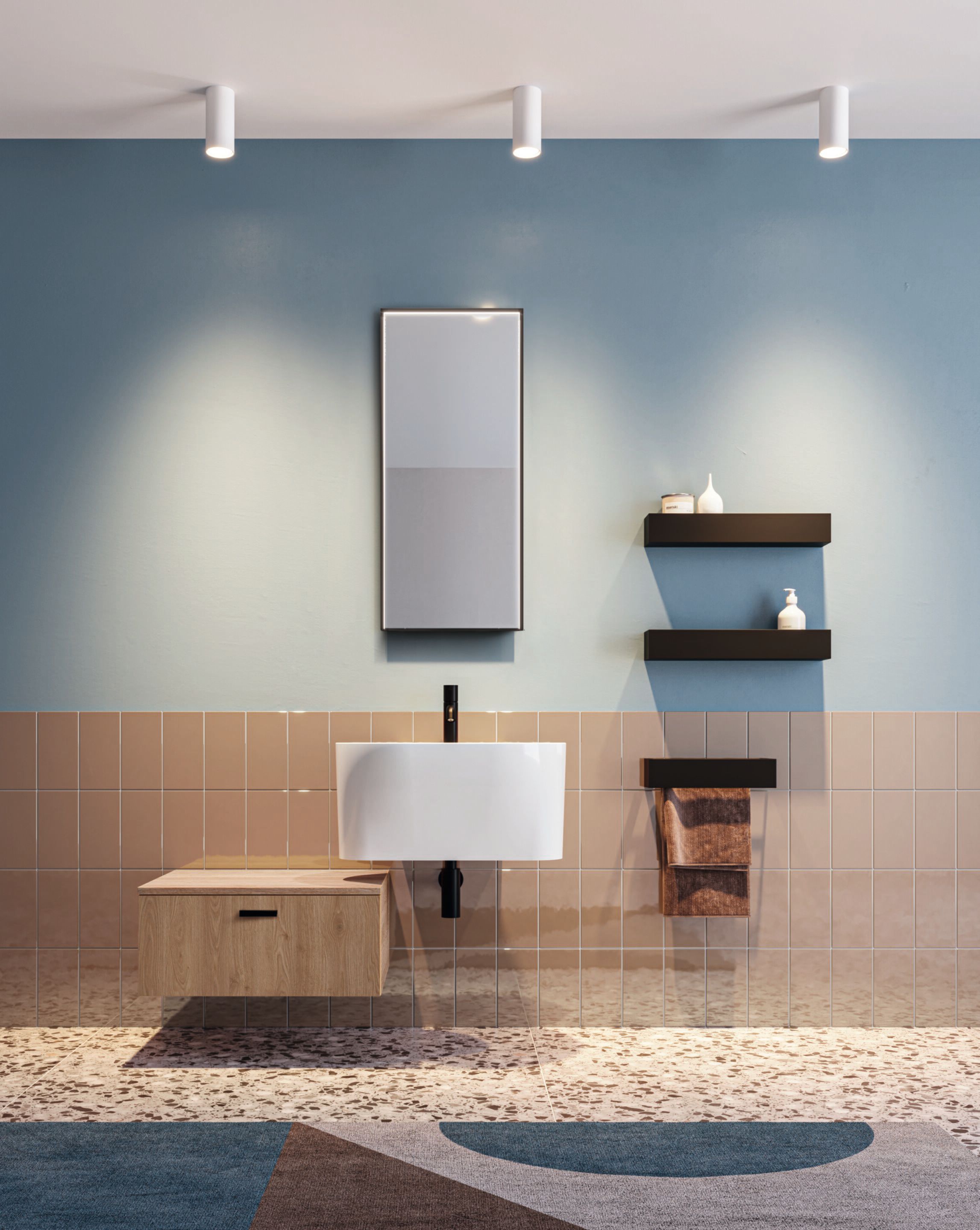 Керамическая столешница/подвесной овальный умывальник COLAVENE Tino&amp ARCH-00029716 - Вид №9