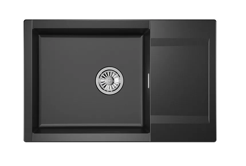 ES-7807, ШВАРЦ (чёрный металлик), кухонная мойка, кварц, ESTETICA GRANULA 7807-ST262 - Вид №2