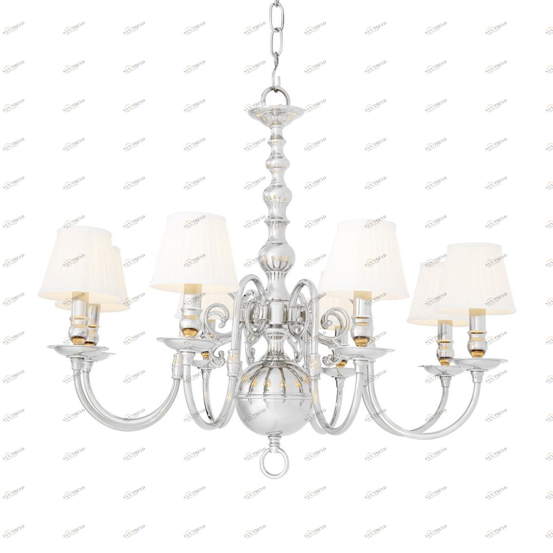 Люстра Bourbon 8 от Delight Collection белая/ хром KM0793P-8 DELIGHT COLLECTION ДИЗАЙНЕРСКИЕ 247091 Белый 