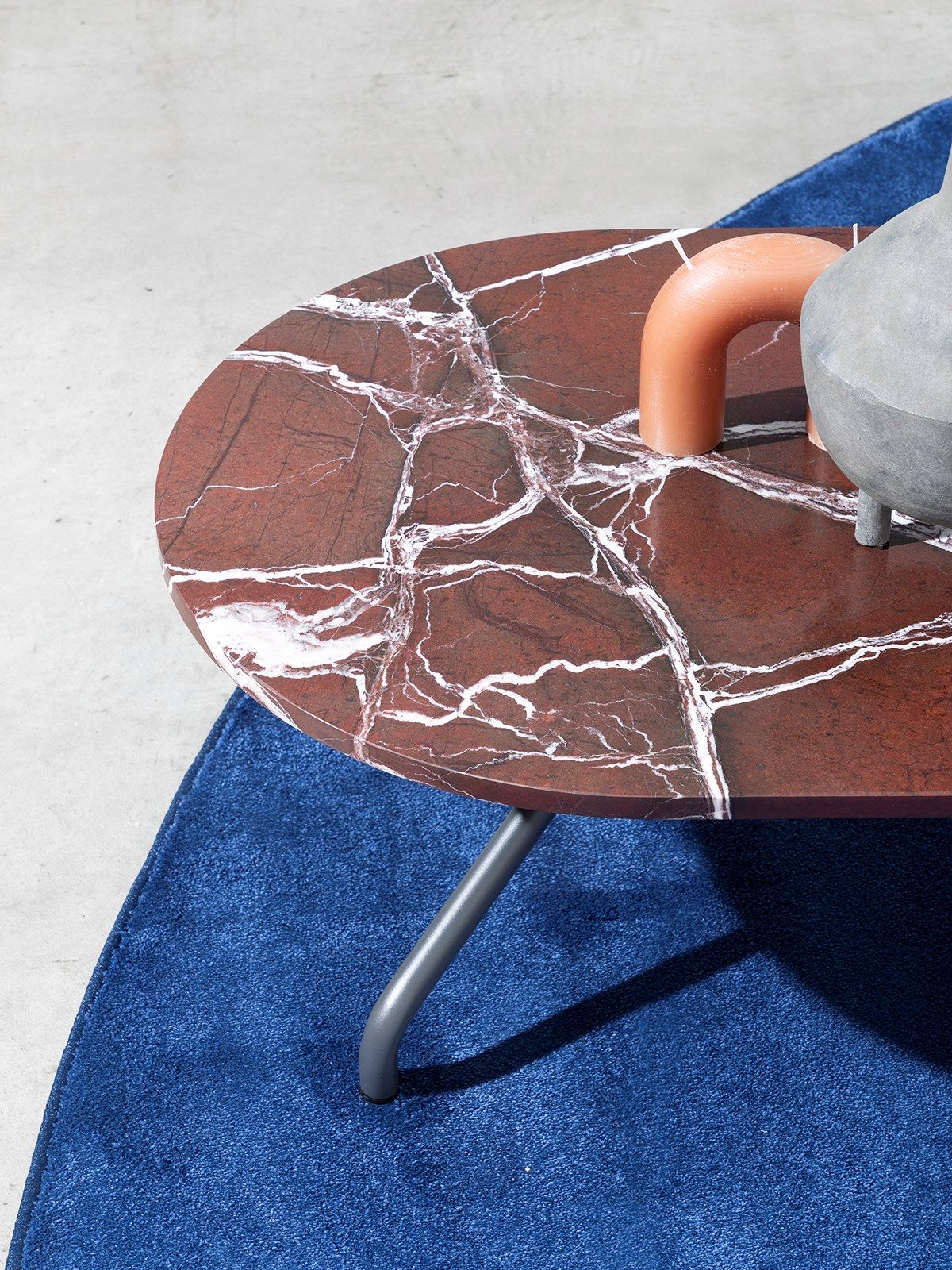 Мраморный овальный журнальный столик с металлическими ножками B-LINE AD.От ARCH-00011155 - Вид №3