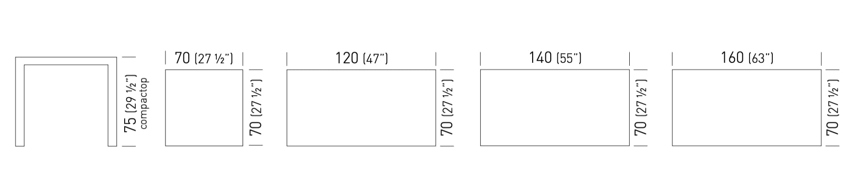 Квадратный / прямоугольный стол из Compactop® GABER Claro / Step ARCH-00109351 - Вид №3