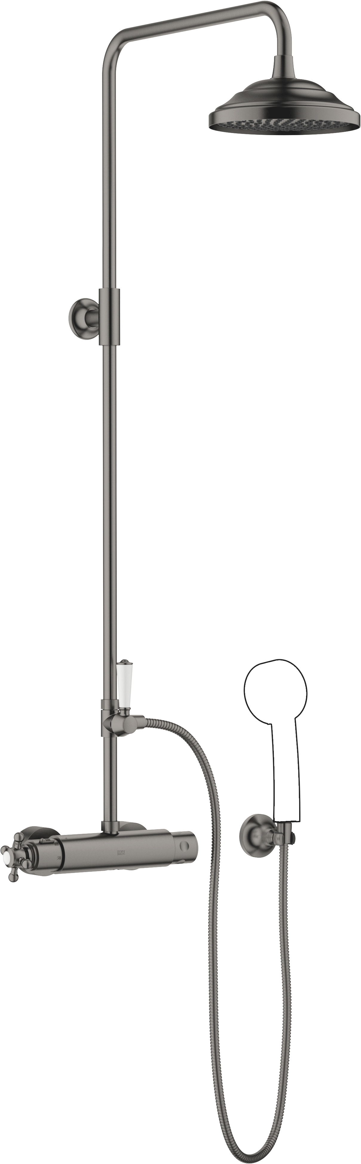 MADISON Showerpipe с термостатом для душа без ручного душа - матовая темная платина