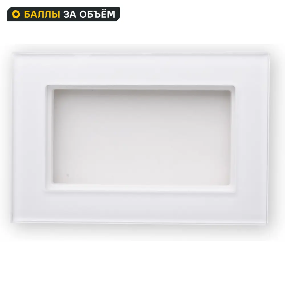 Рамка для розеток и выключателей Werkel Favorit 2 поста цвет белое стекло STLM-2156021